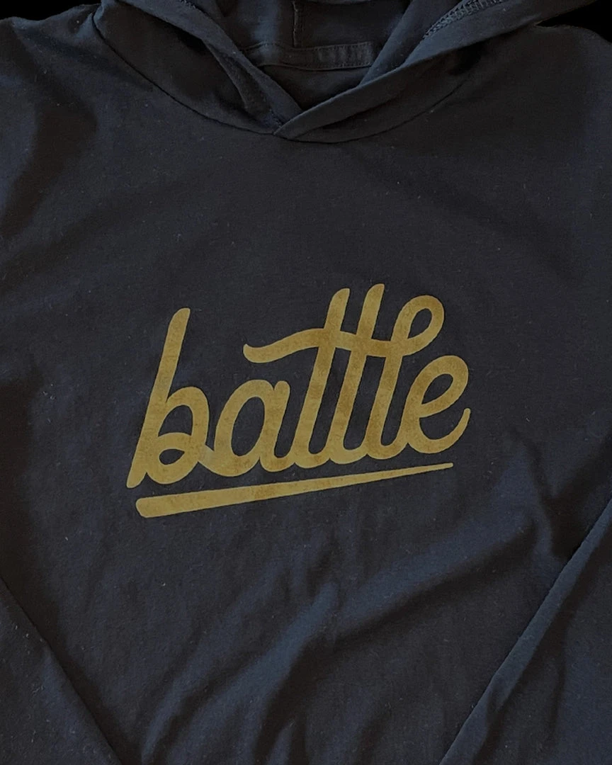 Warstic Sports, Inc BATTLE LONG SLEEVE HOODIE TEE (BLACK) APPAREL 3 Warstic Sports, Inc BATTLE LONG SLEEVE HOODIE TEE (BLACK) APPAREL