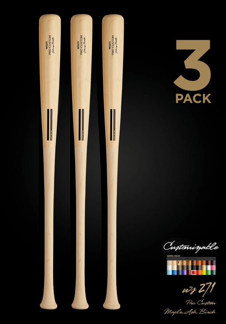 Warstic Sports, Inc WS271 WOOD BAT 3 PACK CUSTOM PRO 1 Warstic Sports, Inc WS271 WOOD BAT 3 PACK CUSTOM PRO